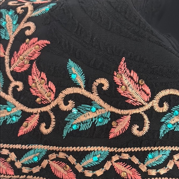 Abaya Floral Embroidered Long Sleeve Dress - Picture 9 of 13